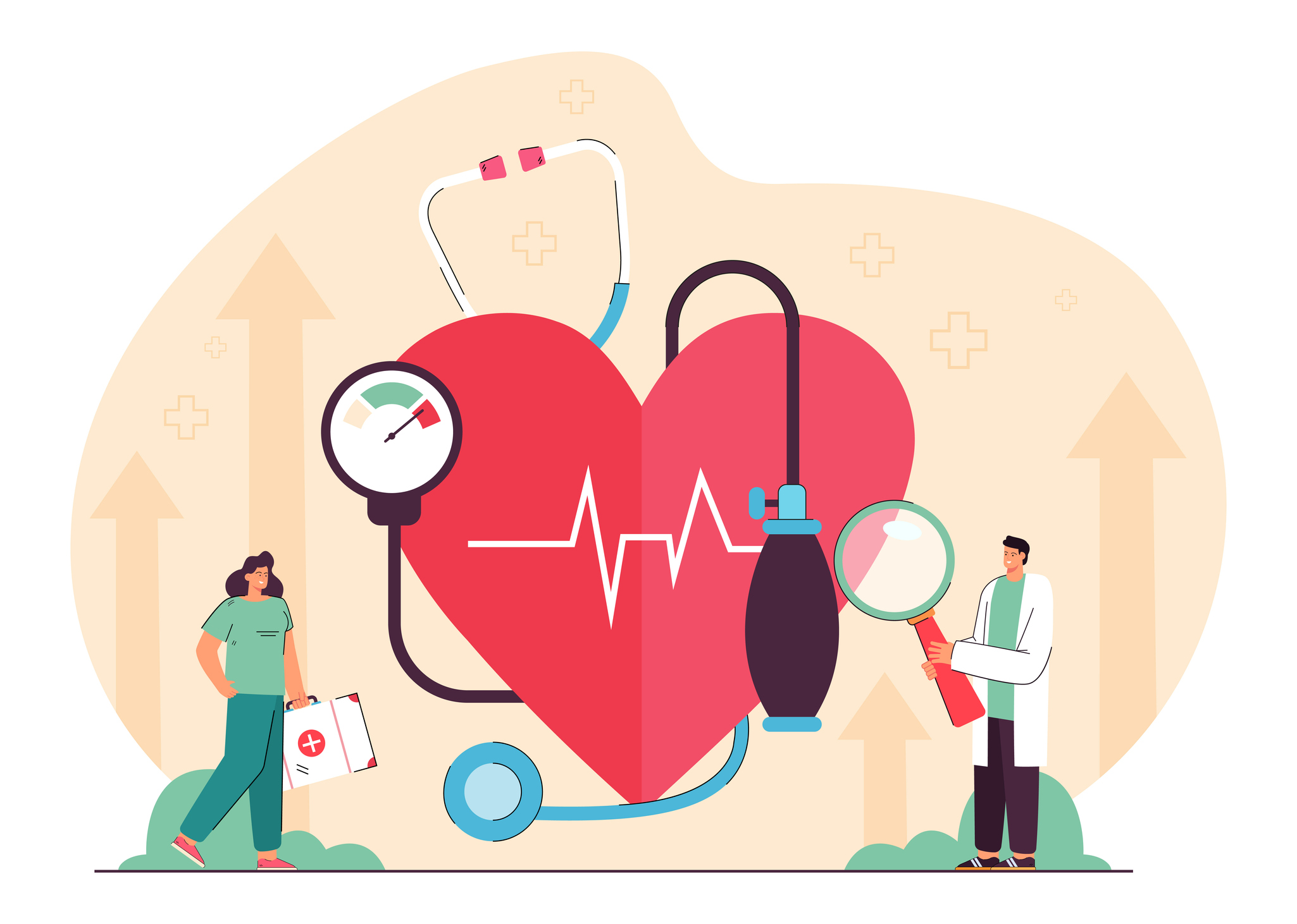A heart with EKG lines A heart with EKG lines