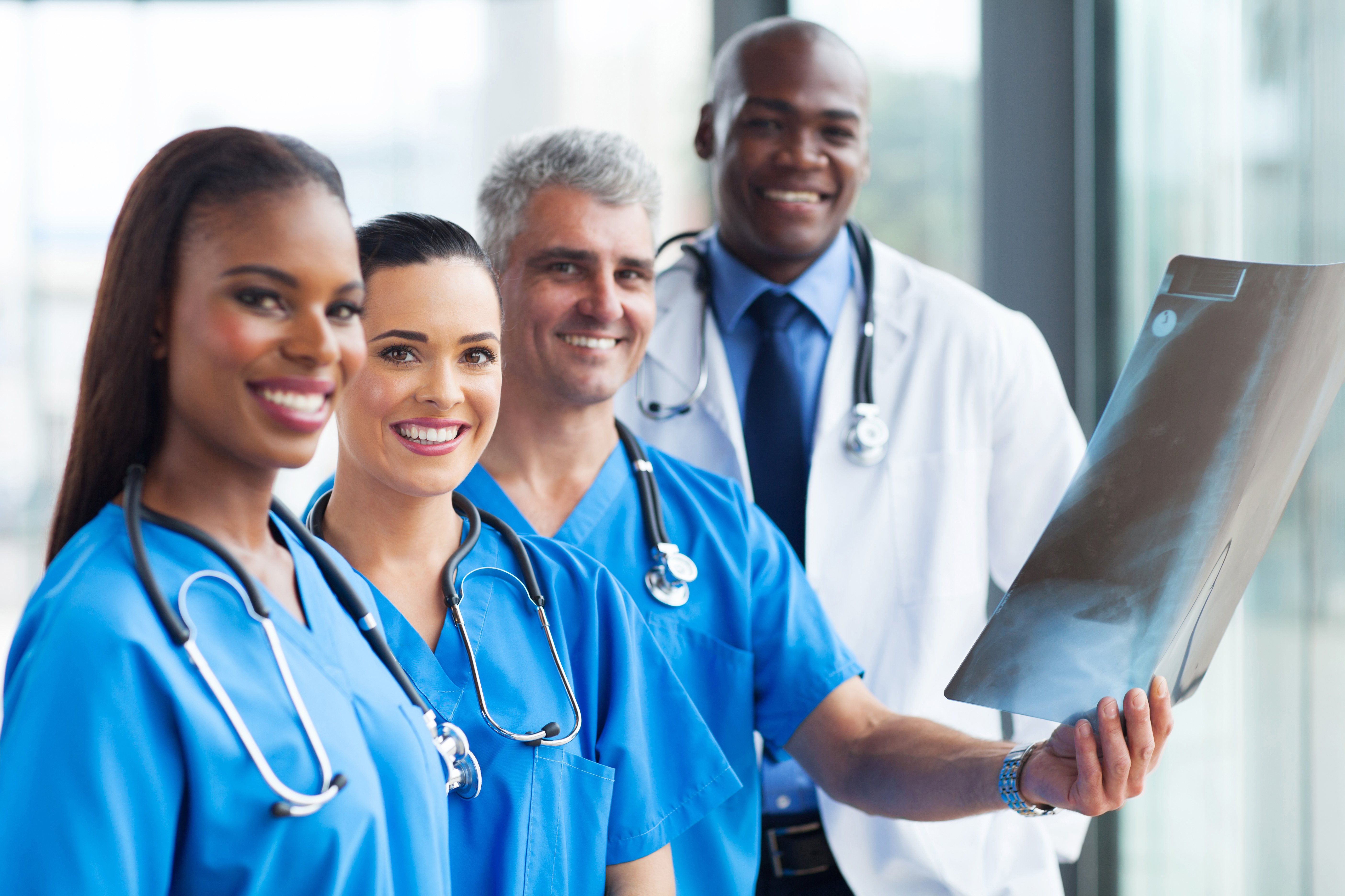 Healthcare workers smiling Healthcare workers smiling