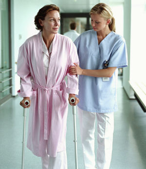 Nurse walking with a patient Nurse walking with a patient