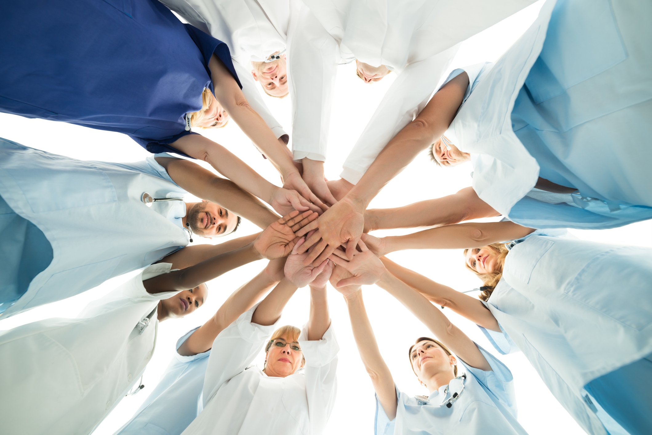 Healthcare workers doing a break down Healthcare workers doing a break down
