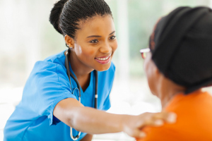 nurse giving supportive touch to patient nurse giving supportive touch to patient