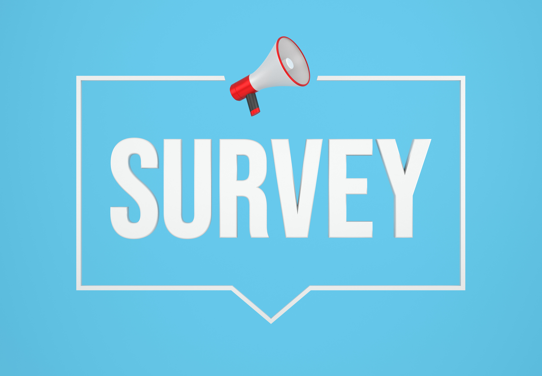 survey results text with megaphone survey results text with megaphone