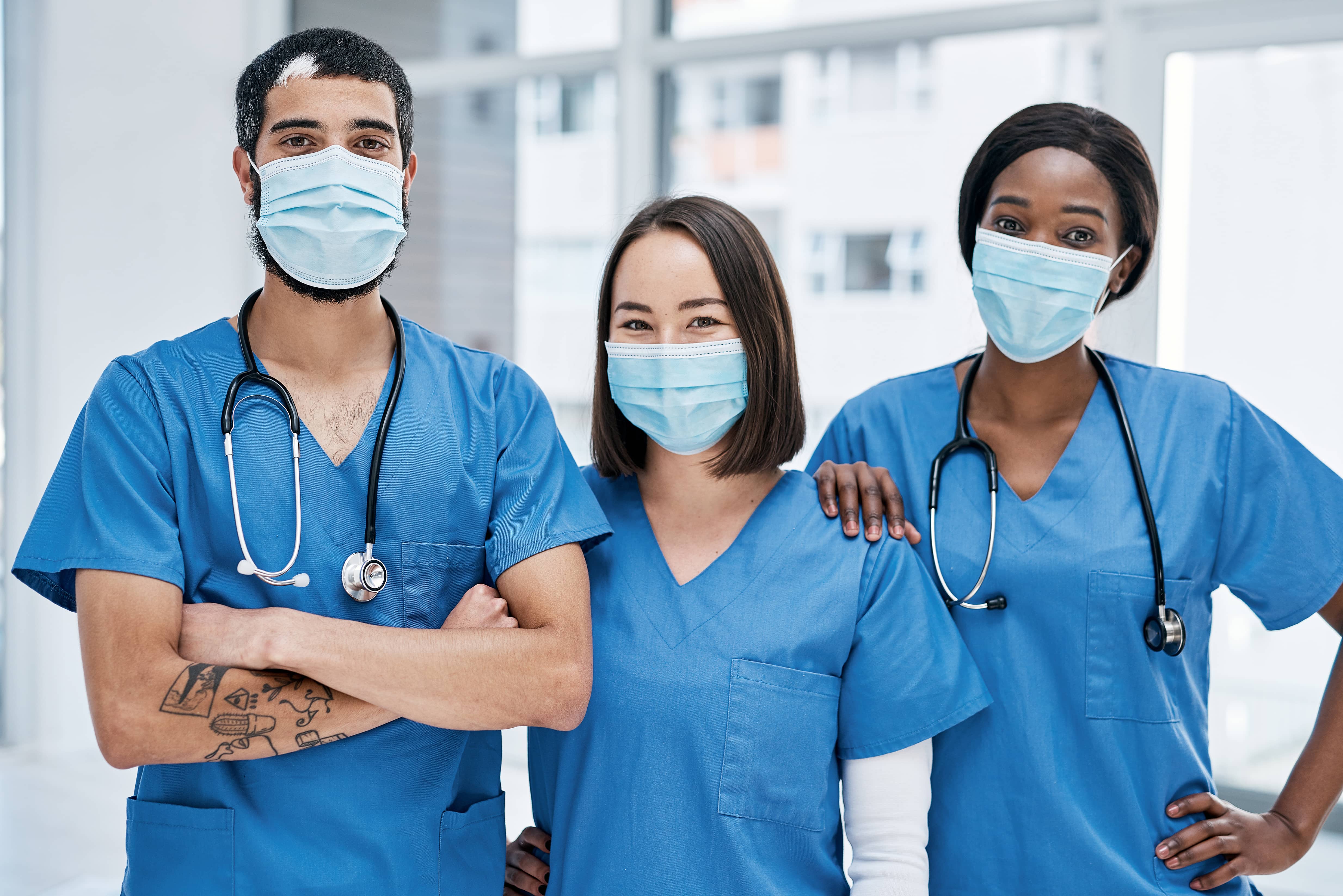 Three nurses standing together Three nurses standing together