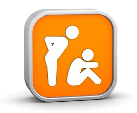 Icon showing a person bullying another person Icon showing a person bullying another person
