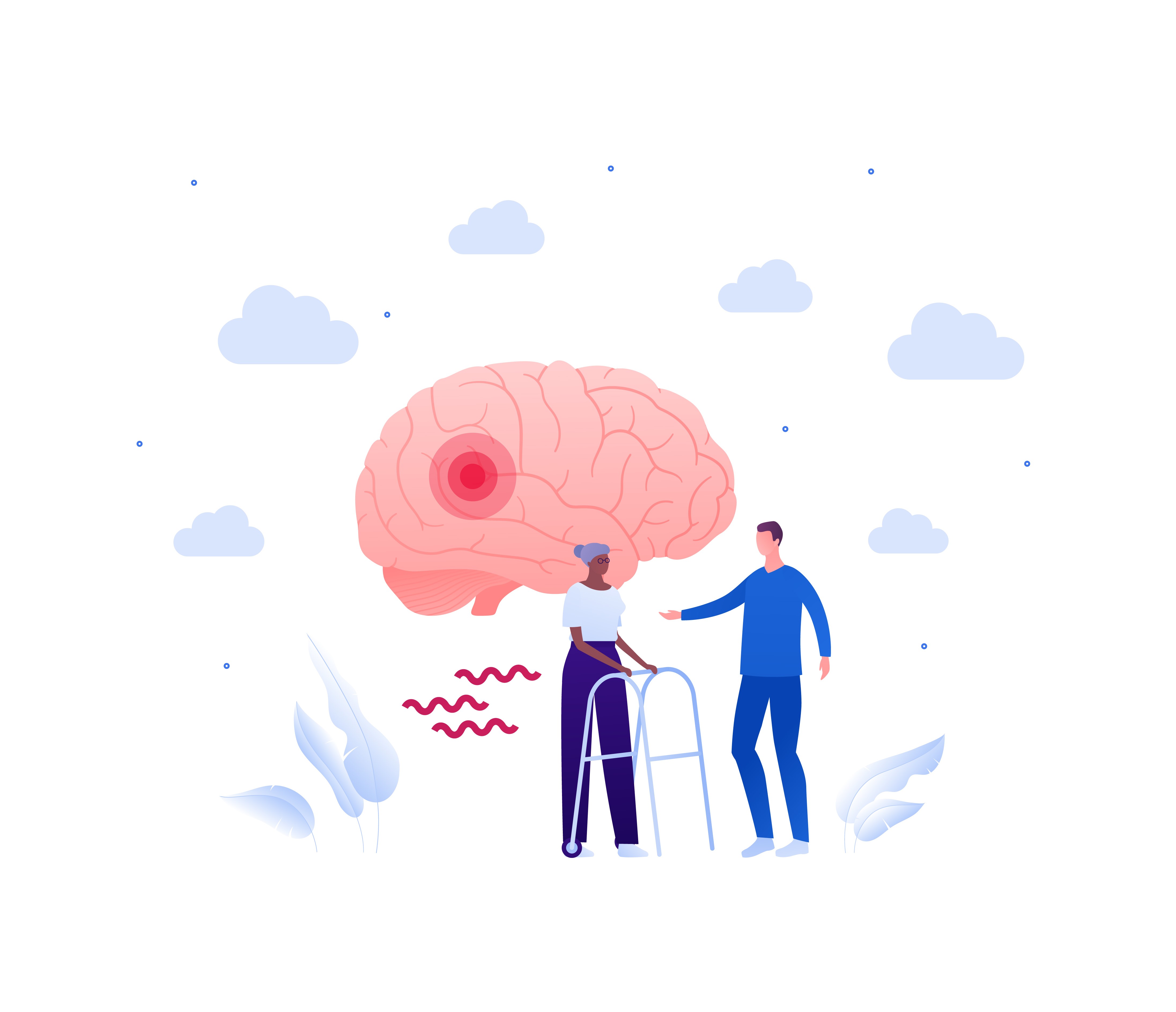 drawing of stoke victim, stroke brain and nurse drawing of stoke victim, stroke brain and nurse